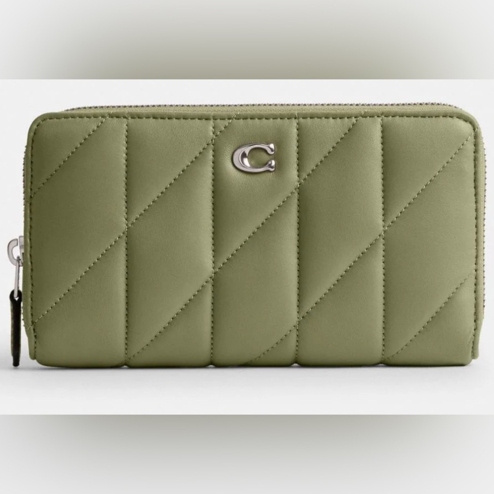 Coach Quilted Pillow Accordion Zip Wallet